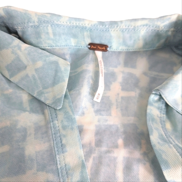 Free People Sheer Micromesh Button Blouse..Size M - Picture 6 of 7